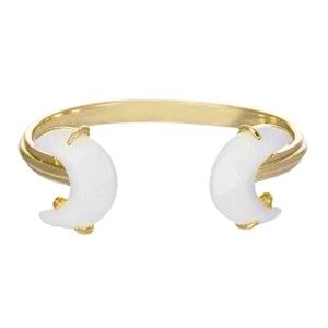 Kendra Scott Carson Gold-Plated Cuff Bangle Bracelet Crescent Moon, White & Gold